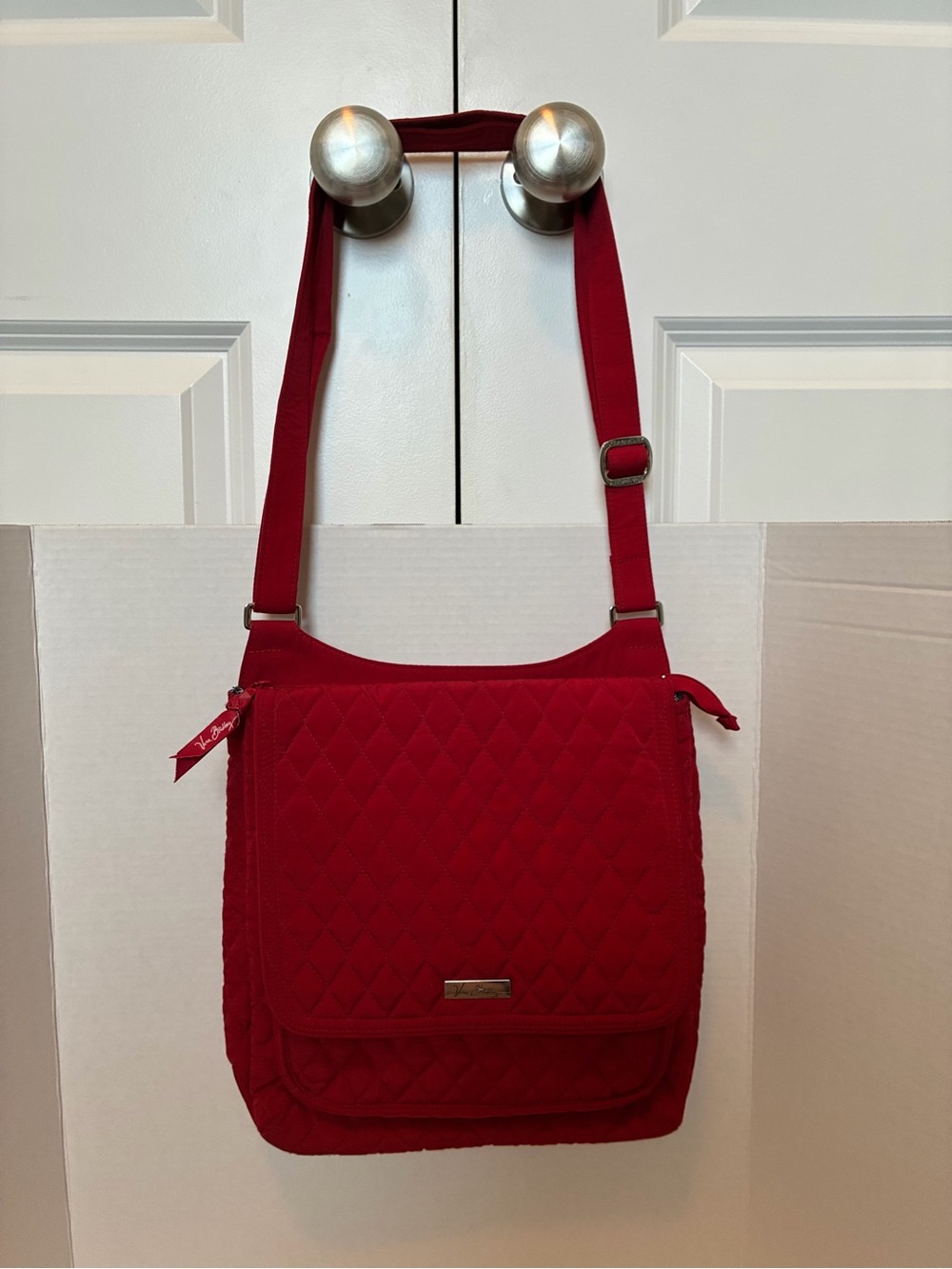 Vera Bradley Quilted Red Large Crossbody Bag - Women's Everyday Shoulder Bag